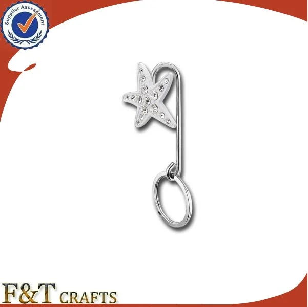 Wholesale/Supplier Cheap Custom Metal Clothes Purse Hanger Hook with Keyring (FTBH9214J)