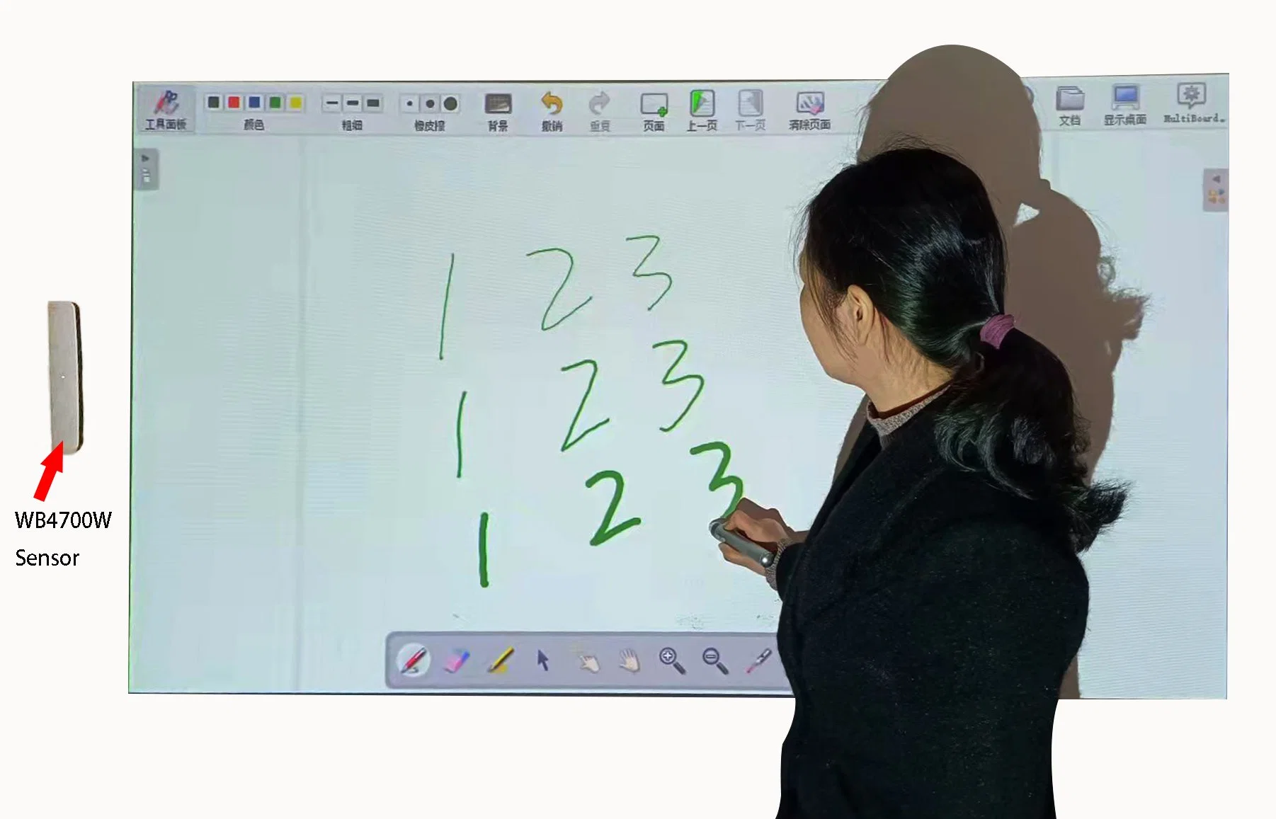 Oway Interactive Whiteboard Business Meeting/Teaching Whiteboard Touch Screen Ultrasonic Electronic Stylo