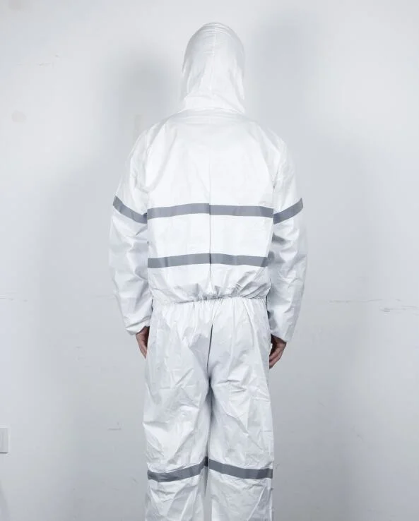 High Visible Disposable Coverall Worksuit Nonwoven PPE Safety Overall Protective Safety Microporous Protection Reflective Coverall with Reflectors