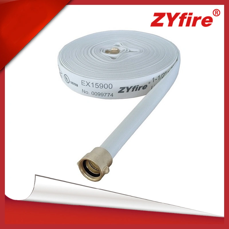 Zyfire White Fire Hose Layflat Water Discharge Hose for Fire Cabinet