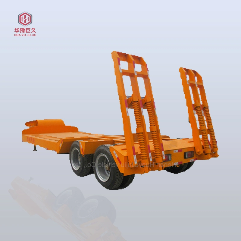 3 Axles Low Flatbed Drop Deck Semi Truck Original Factory