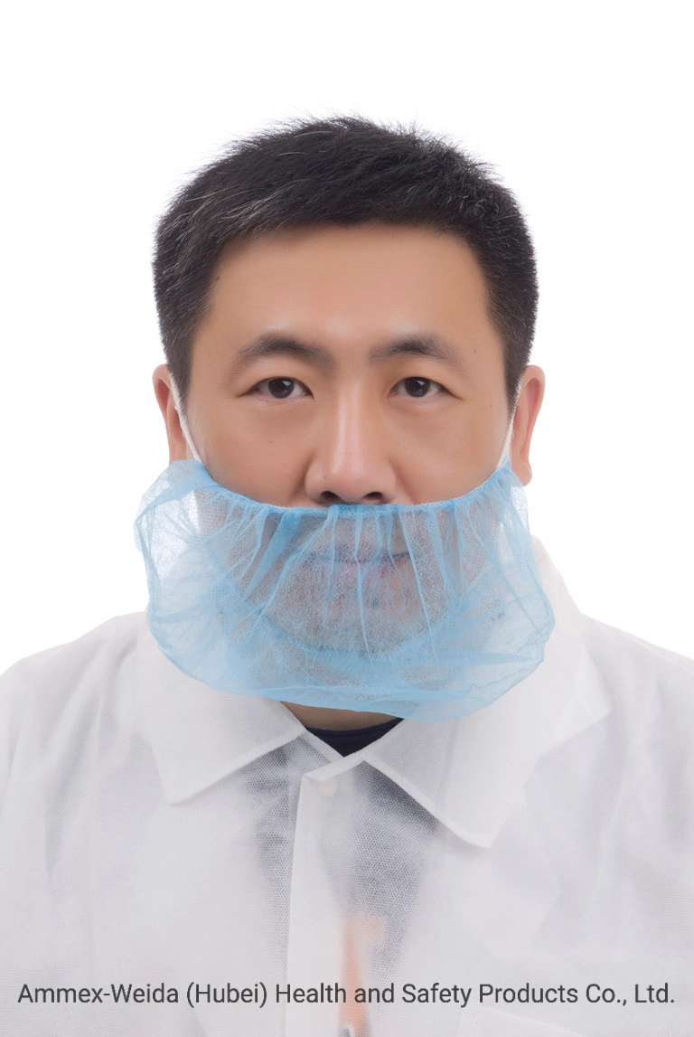 with Double Elastic Rubber Non-Woven Beard Cover for Prevent Droplet and Non-Irritating for Skin