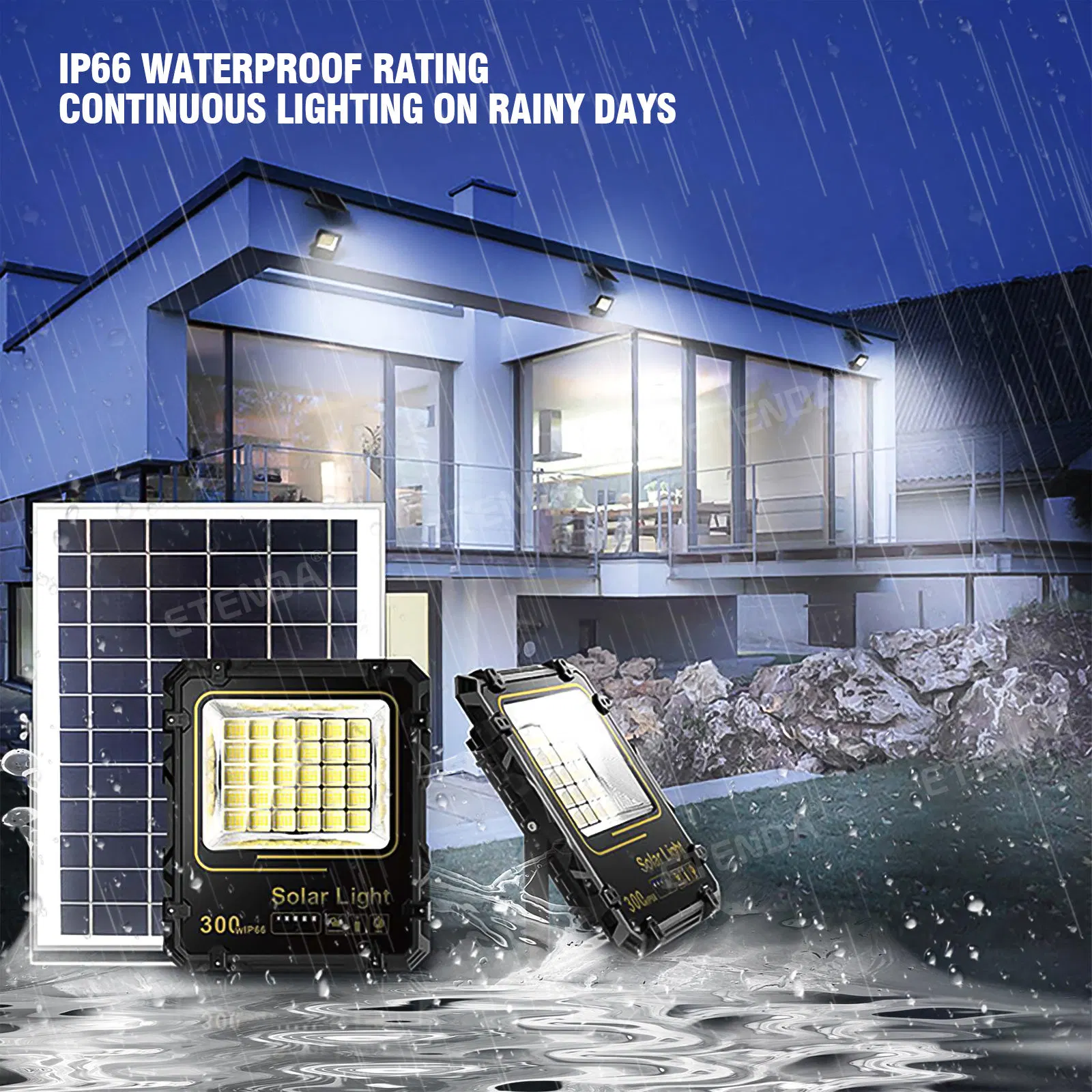 Garten Großhandel wasserdicht IP67 T Outdoor 400W Solar Power Flood Licht