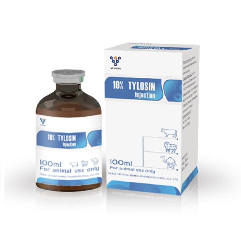 Veterinary Drugs Chemicals 20% Tylosin Injection 50ml Glass Bottle Tylosin Tartrate 20% for Sheep Medicine