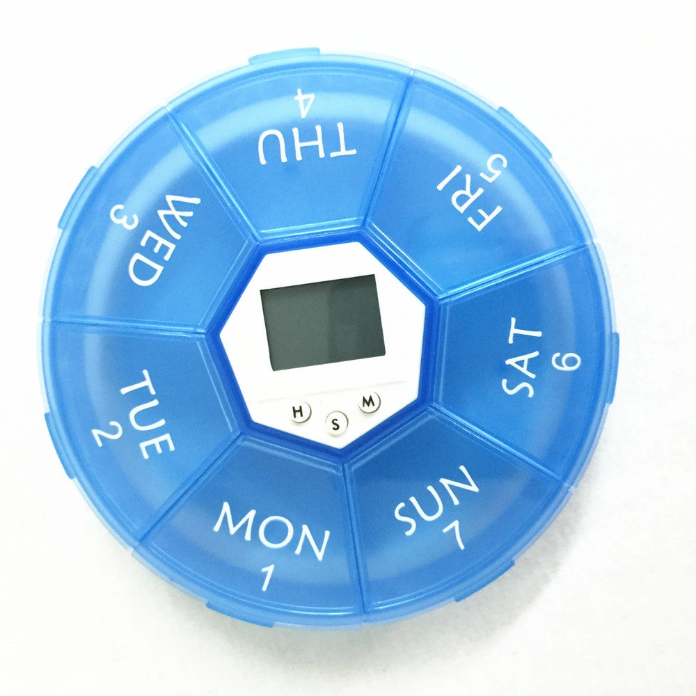 Smart Timing 7 Days Circular Pill Box Electronics Pill Box Alarm Clock Bl10056-1