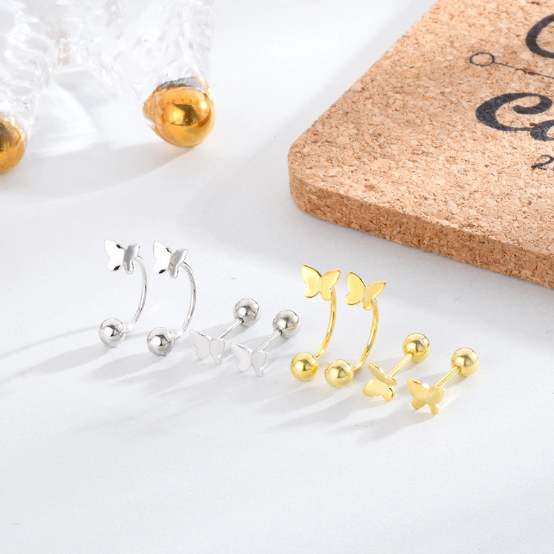 S925 Silver Butterfly Cartilage Earrings Stud Earrings