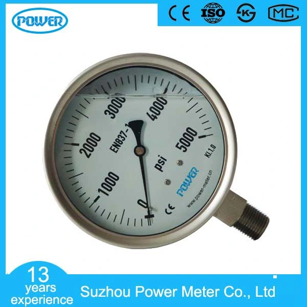 100mm Full Stainless Steel Dry Pressure Gauge Manometer