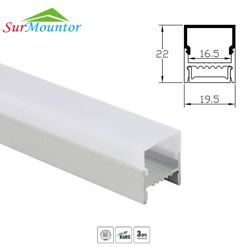 Indoor Mini Conmpact Mini Surface LED Aluminum Profile Channel Extrusion PC Cover