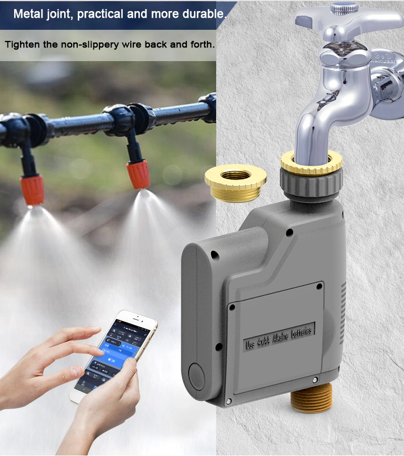 Wireless Remote Control Irrigation Timer System with Water Flow Meter, for Outdoor Yard, Garden