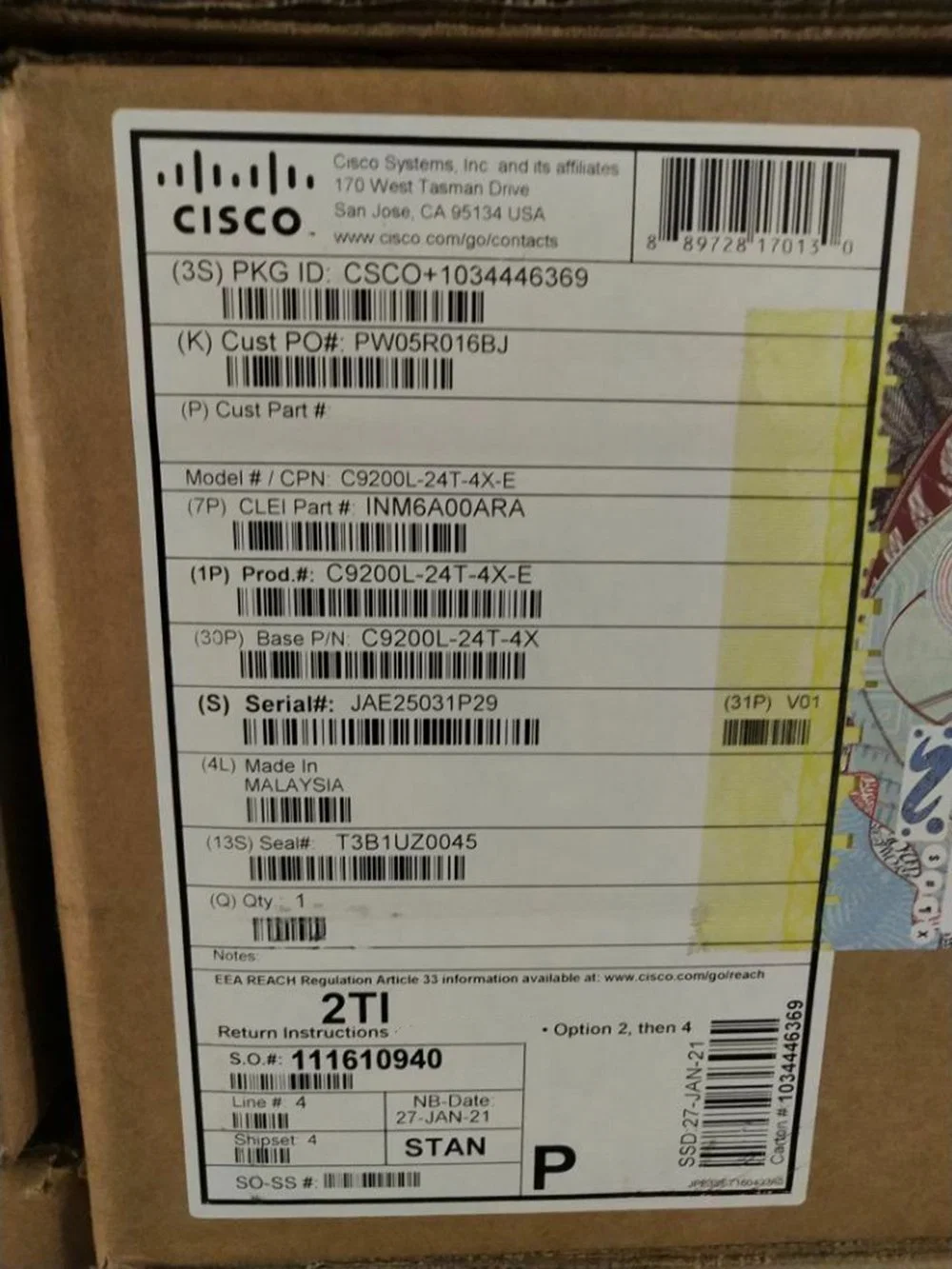 Cisco C9200L-24t-4G-a Catalyst 9200 24-Port Data Only, 4 X 1g, Ethernet Advantage Switch