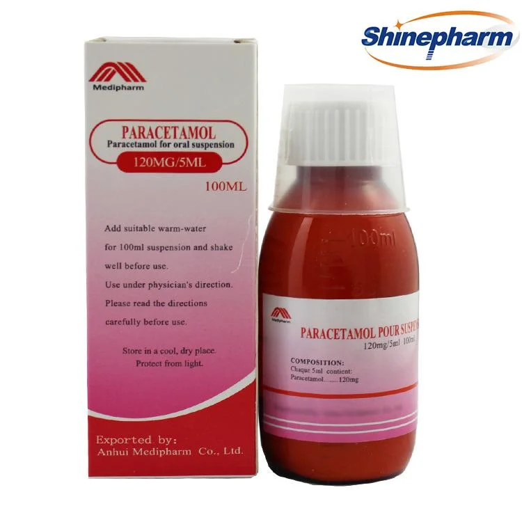 Paracetamol Suspension 100mg/5ml Finished Medicine with GMP