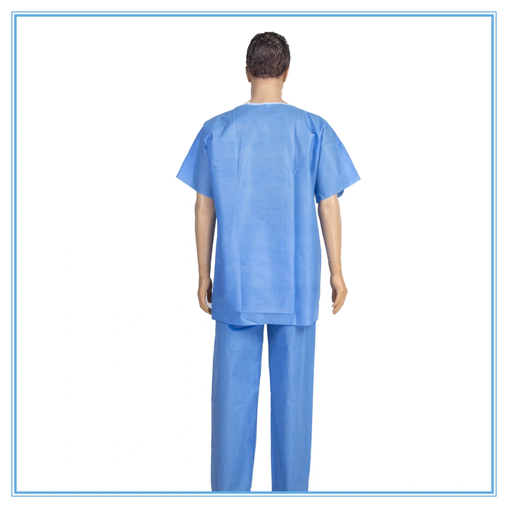 Hôpital SMS V-Neck ou col rond avec manches courtes jetable Combinaisons de gommage