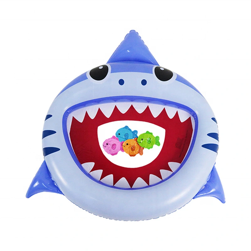 Inflatable Shark Toss Game Target Toys with Small Fishes