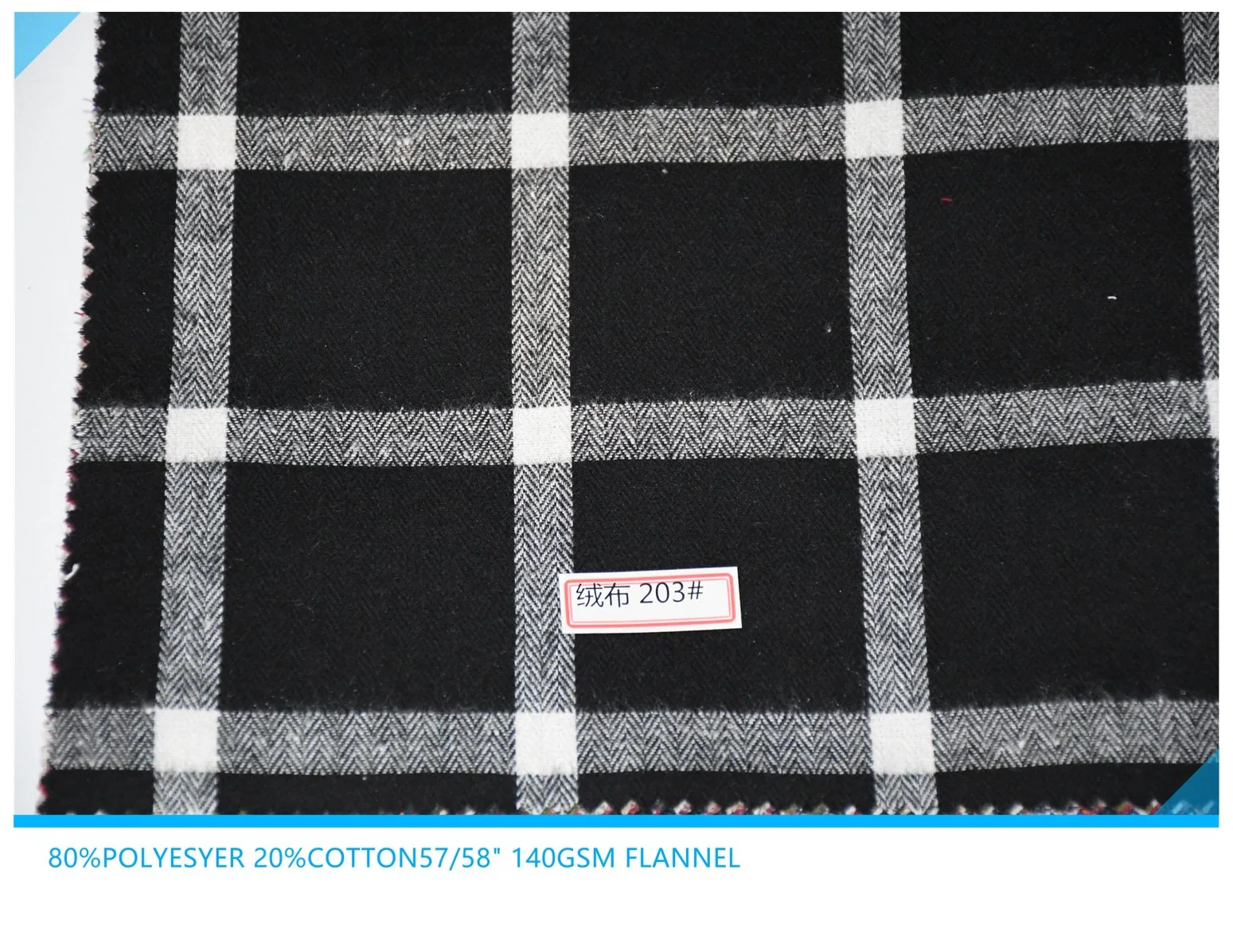 Polyester Cotton Yarn Dyed Woven Flannel Check Shirt Fabric for Dress