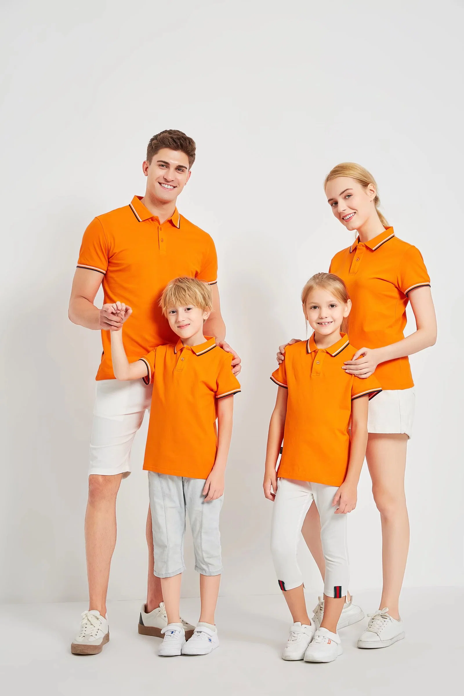 Top Quality Soft Cotton T-Shirts Golf Travel Family Mommy, Daddy and Children Polo Shirts