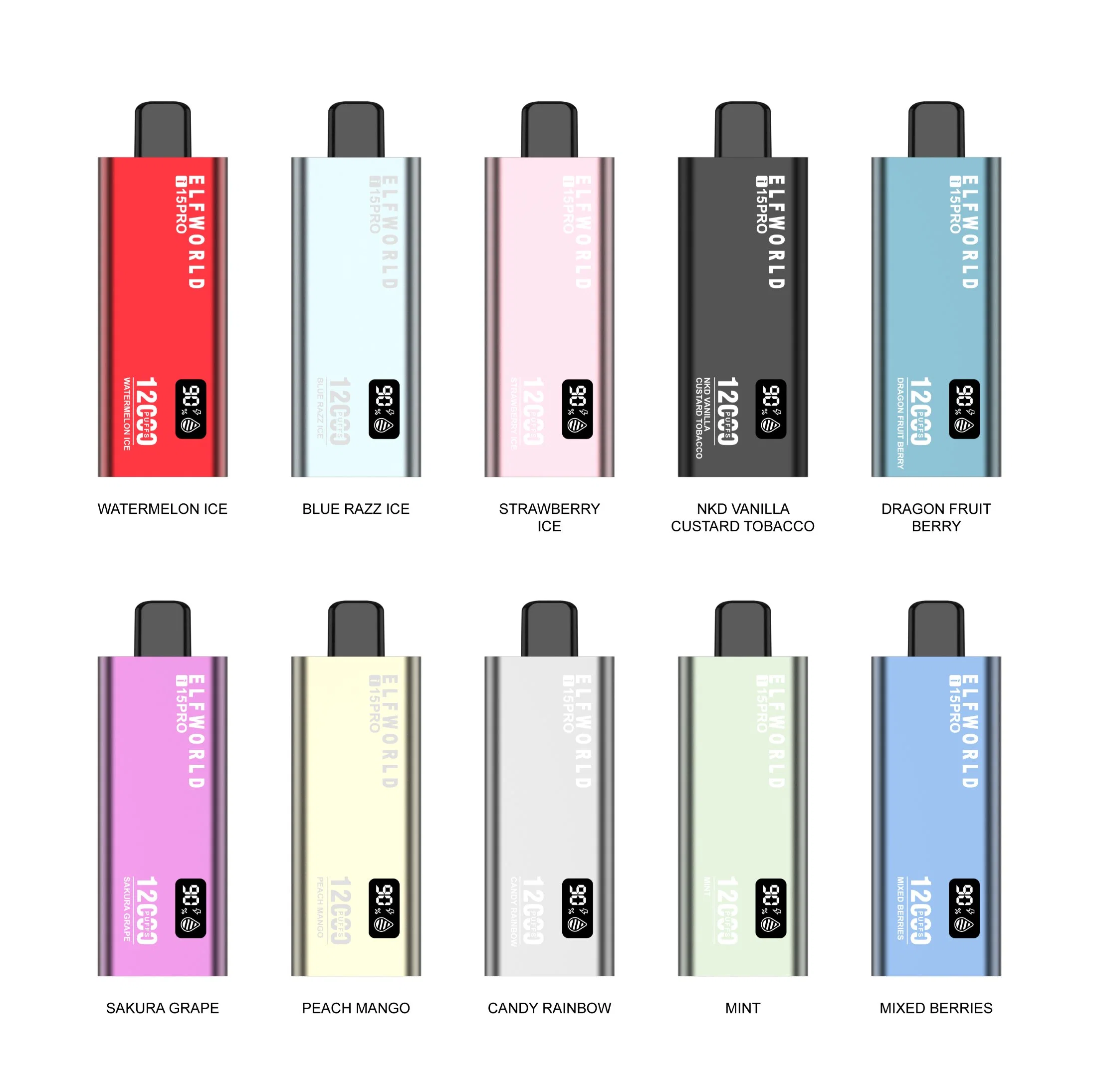 Vbon 12000 Puffs Elfworld I15 PRO 12K Puff 18ml Pre-Filled Rechargeable Battery E Cigarette Pen Wholesale/Supplier vape Disposable/Chargeable Vape 2% 5% 0% Nicotine Vape OEM