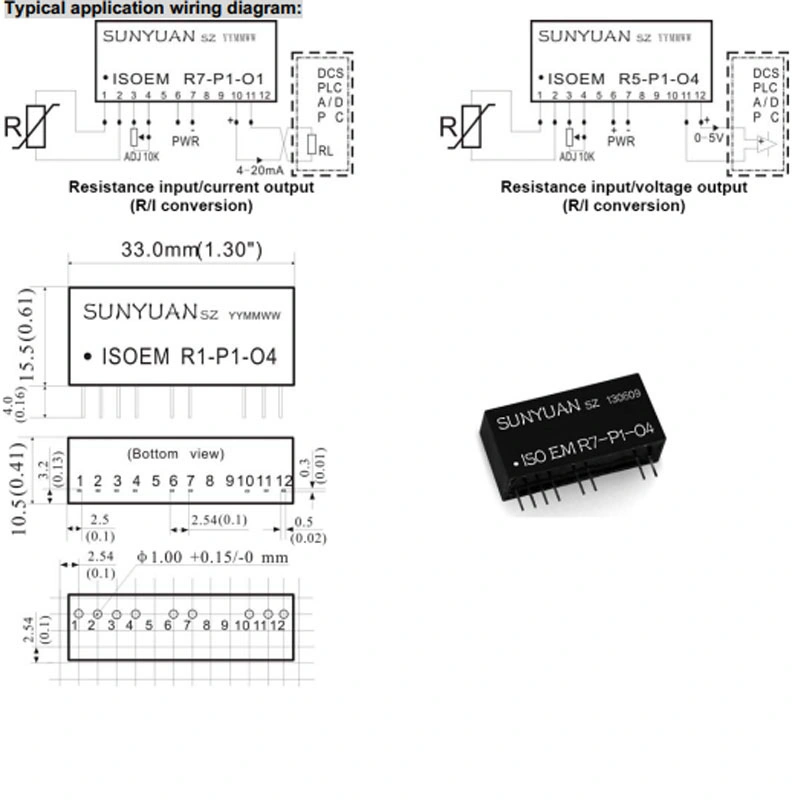 Two-Wire Wheatstone Bridge/Potentiometer Signal to Voltage/Current Signal Isolation Conditioner