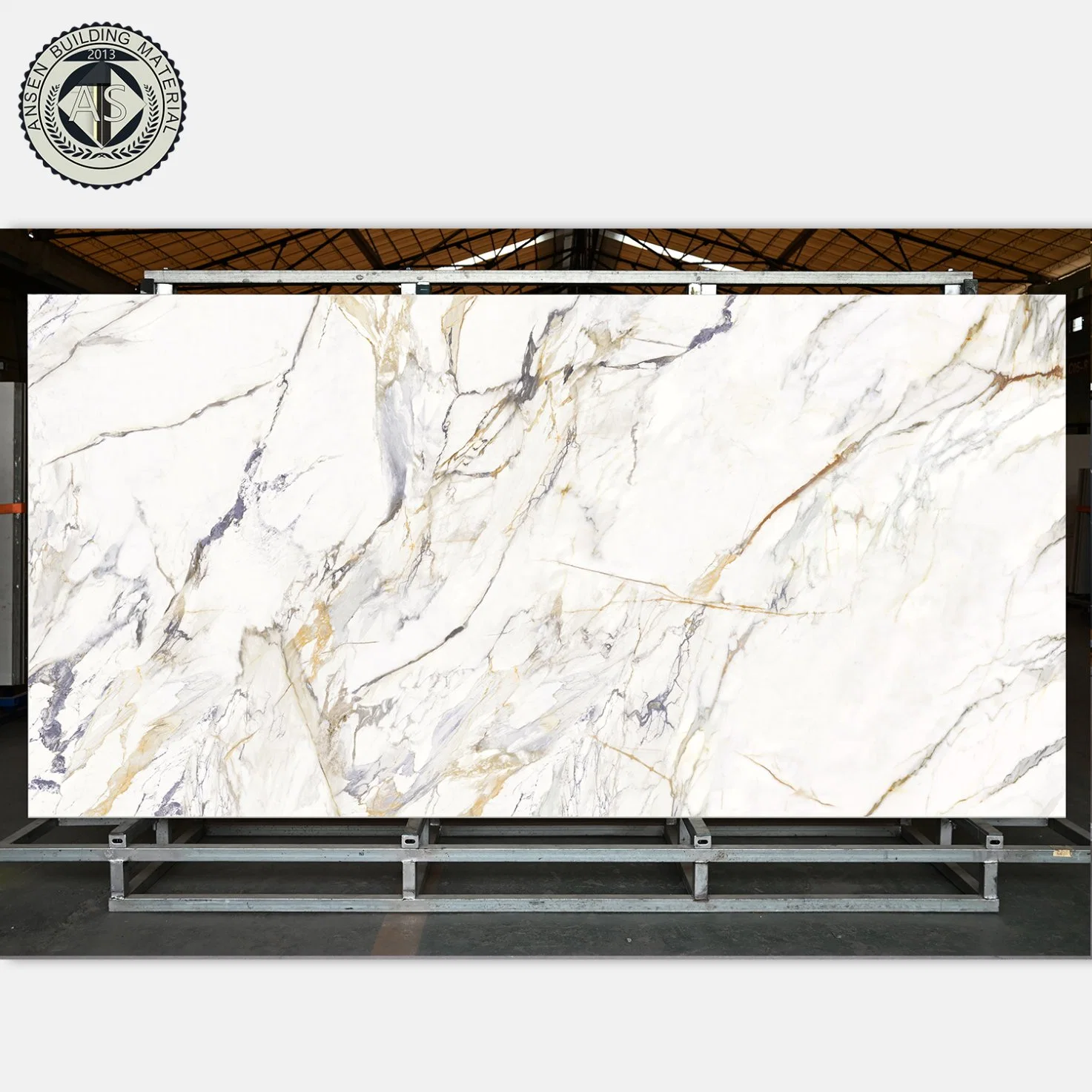 Calacatta Deluxy Large Size Porcelain Slab Calacatta Gold 3200*1600*12mm Large Sintered Stone