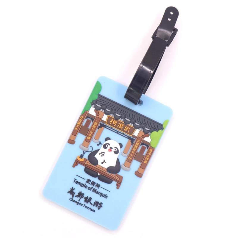 Factory Custom Made Promotional Gift Manufacturer Customized Soft Plastic Baggage Label Bespoke PVC Cartoon Luggage Tag