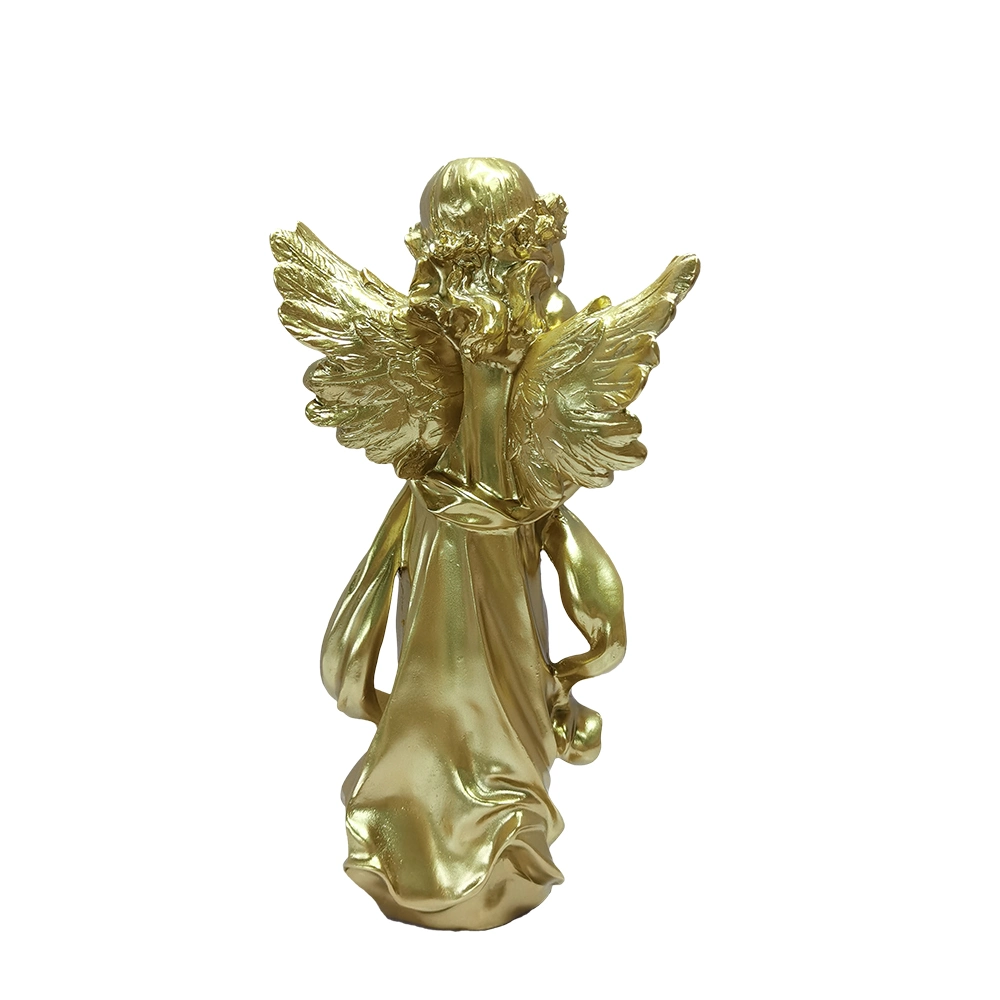 Nordic Light de resina de oro de lujo Alice oración Angel Candlestick escultura figura estatua