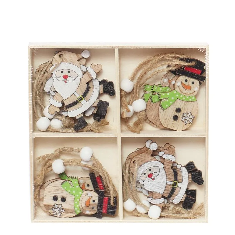 Christmas Tree Hanging Crafts Wooden Box Home Decoration