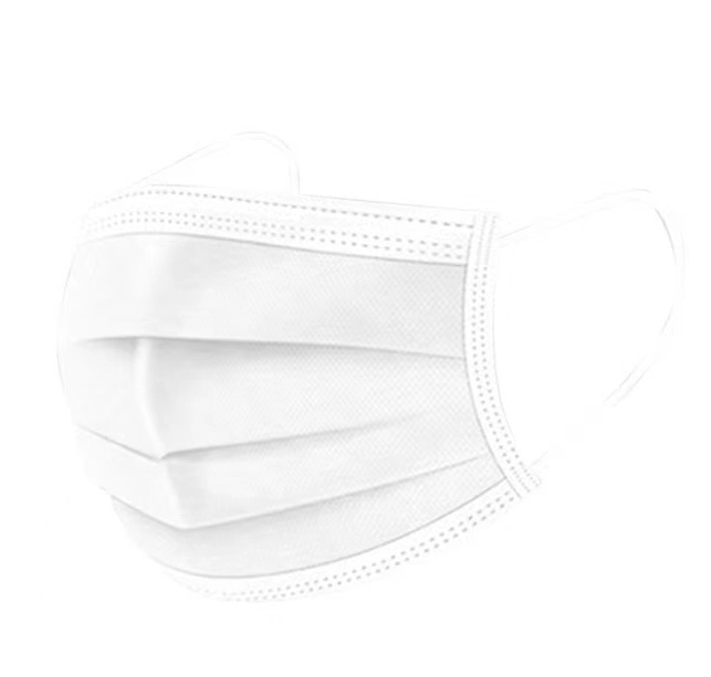 Disposable White Color Mask Breathable 3 Layer Civil Protection Face Mask