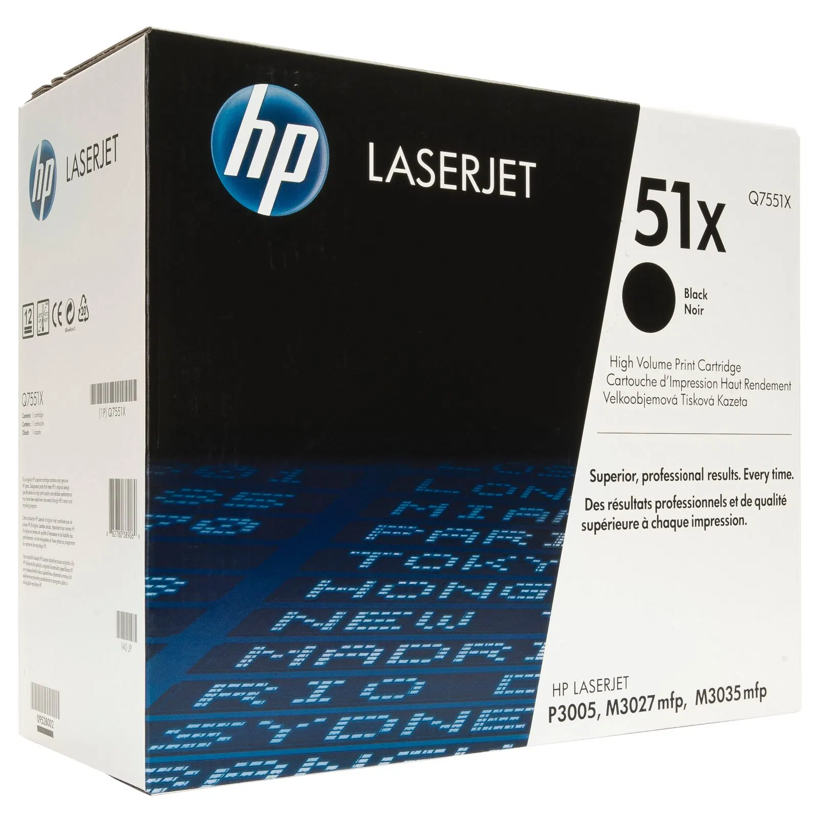 Qualité d'origine Q7551X Noir Cartouche de toner pour imprimante HP Laserjet Pro M3027, série M3035 MFP