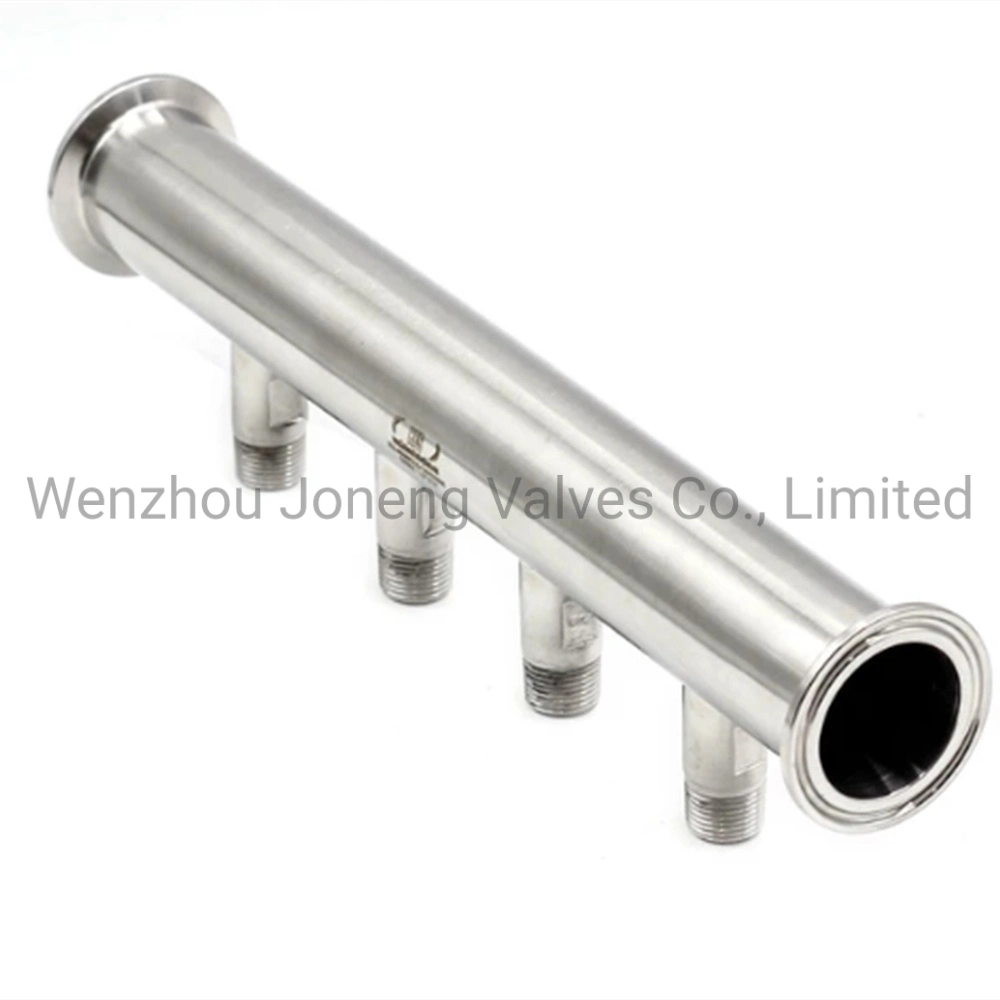 Stainless Steel Sanitary Unstandard Tri-Clamp 6 Ports Manifold for Water Supply System