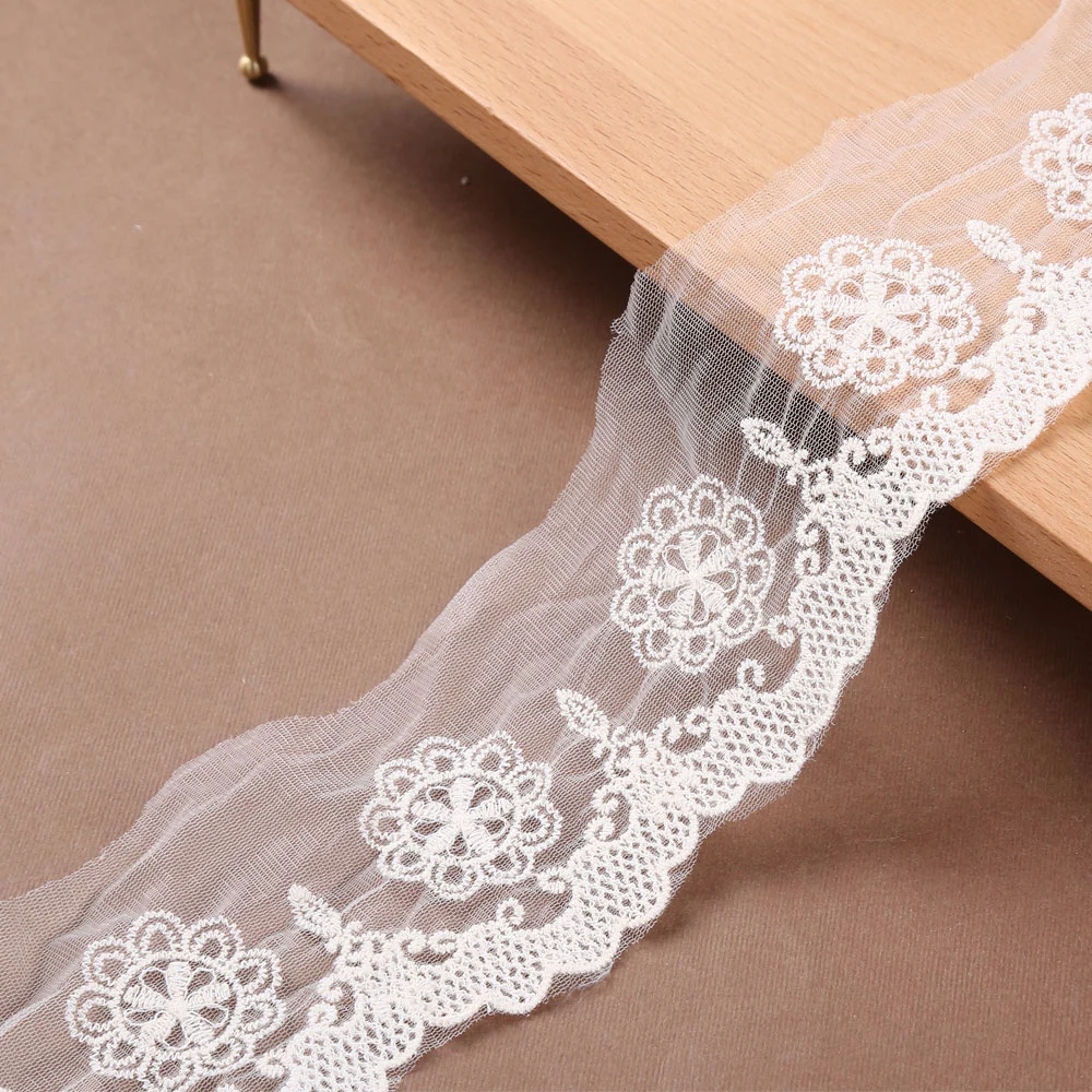 Vintage White Lace Ribbon Trim Bridal for Wedding Dresses