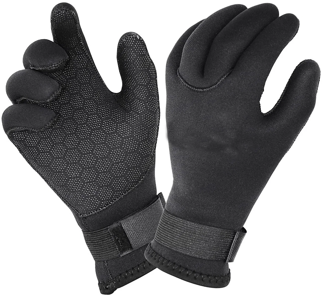 Water Gloves 3mm Neoprene Five Finger Wetsuit Gloves for Diving, Snorkeling, Kayaking, Surfing, and Other Water Sports