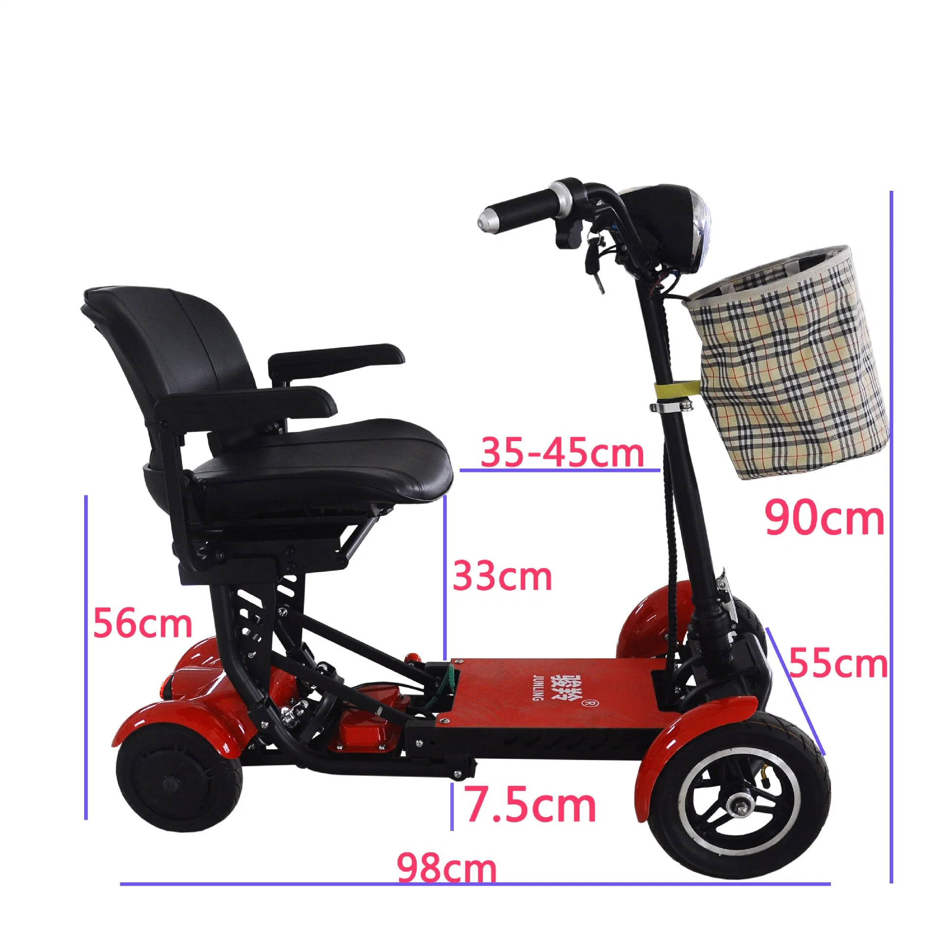 Four Wheel Folding Low-Speed Lithium Battery Mobility Scooter