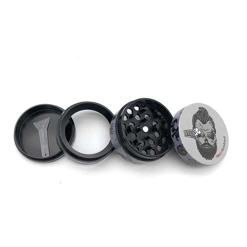 Bros 40mm 4layer Smoking Accessories Grey Graffiti Metal Grinders with Individual Package