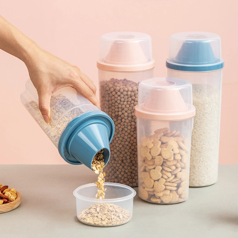 Cereal de arroz hermético Contenedor de alimentos 1L con 1,5 L Jarra de cereales de envases de alimentos el contenedor de almacenamiento establecido