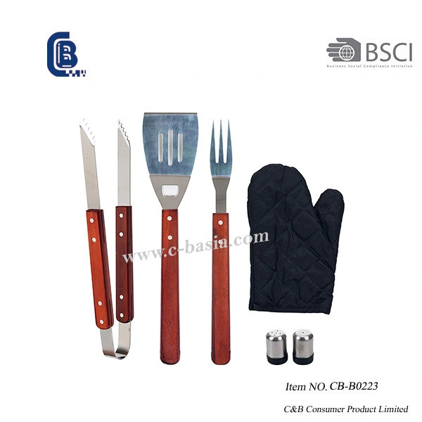 JEU D'outils/spatule/pince/fourchette/couteau/brosse à barbecue DE camping 6 PIÈCES, brosse de nettoyage