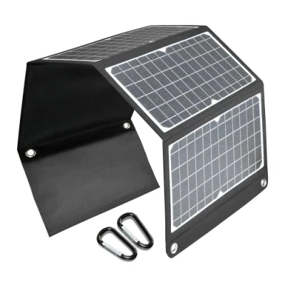 Solar de carga inalámbrica USB cargador de teléfono móvil plegable Bolsa de la batería Bank