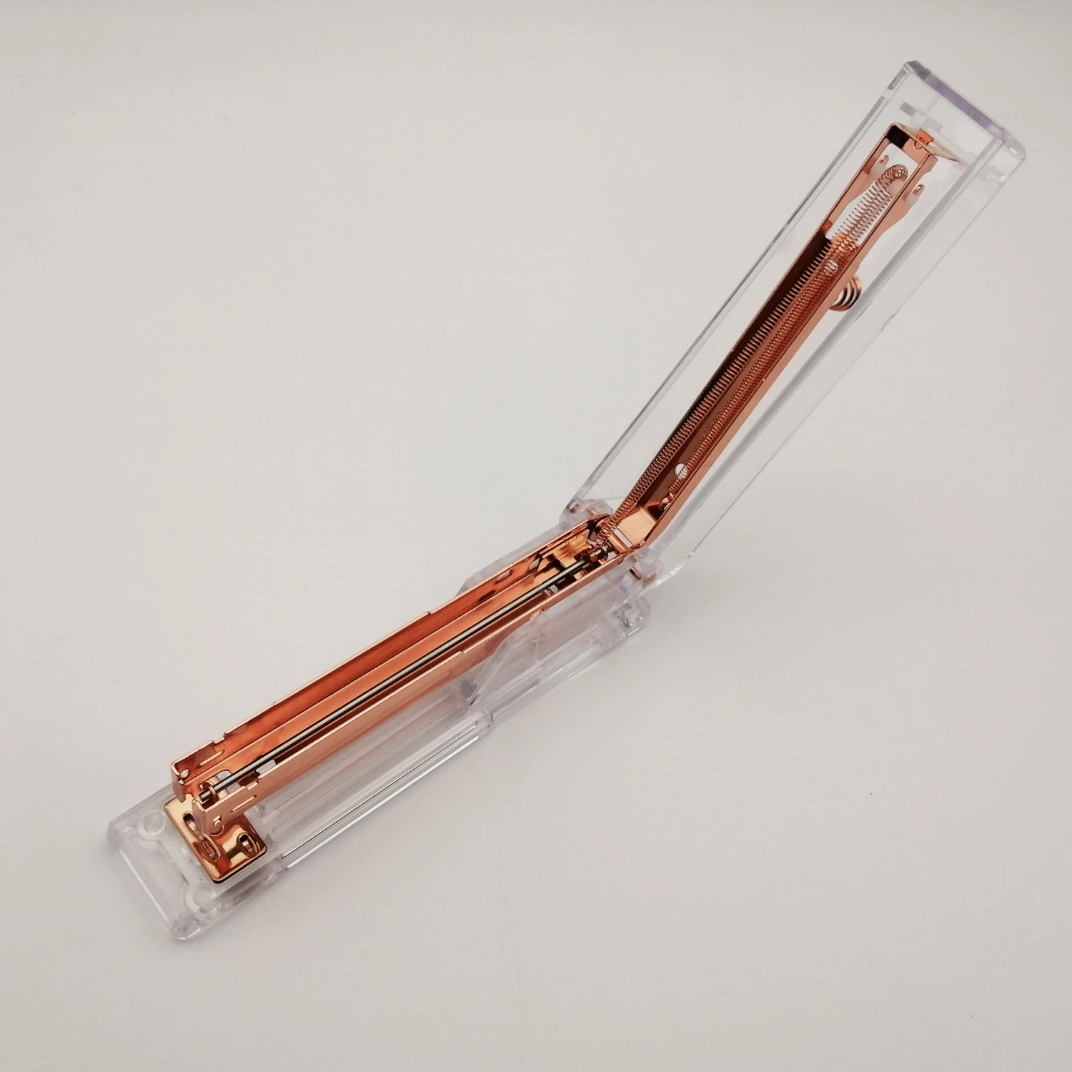 Hotsale Full Strip Decorative Transparent Luxury Clear Rose Gold Stapler