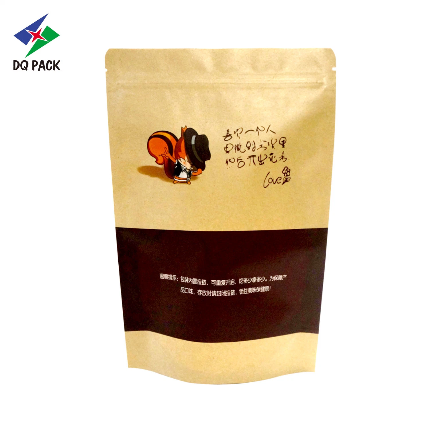 Dq Pack China Packaging Products Kraft Bag Nylon Packaging Bags with Blurred Windows for Nuts