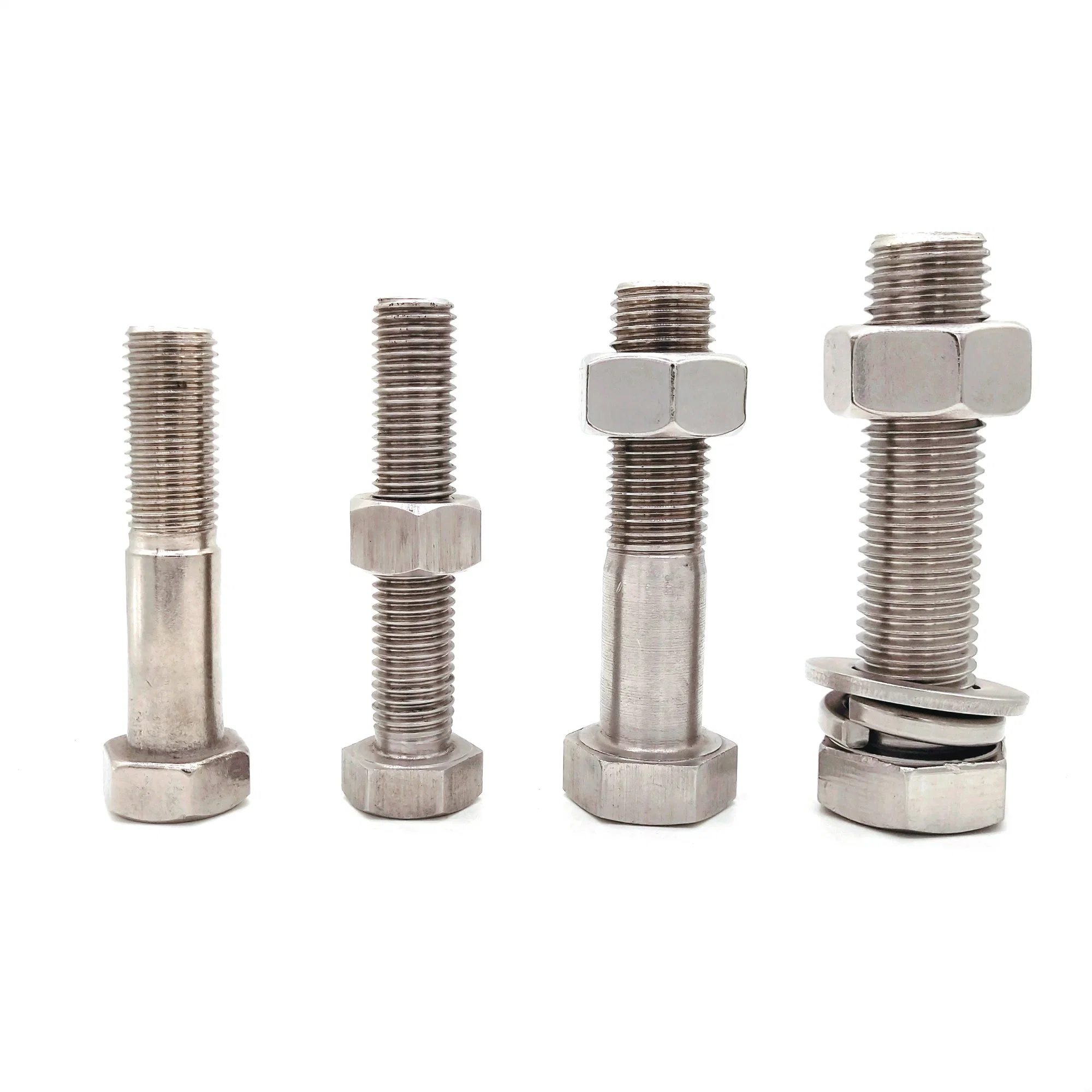 Factory Stock Stainless Steel A2 A4 DIN931 Partial Half Thread Hex Bolt and Nut and Washer