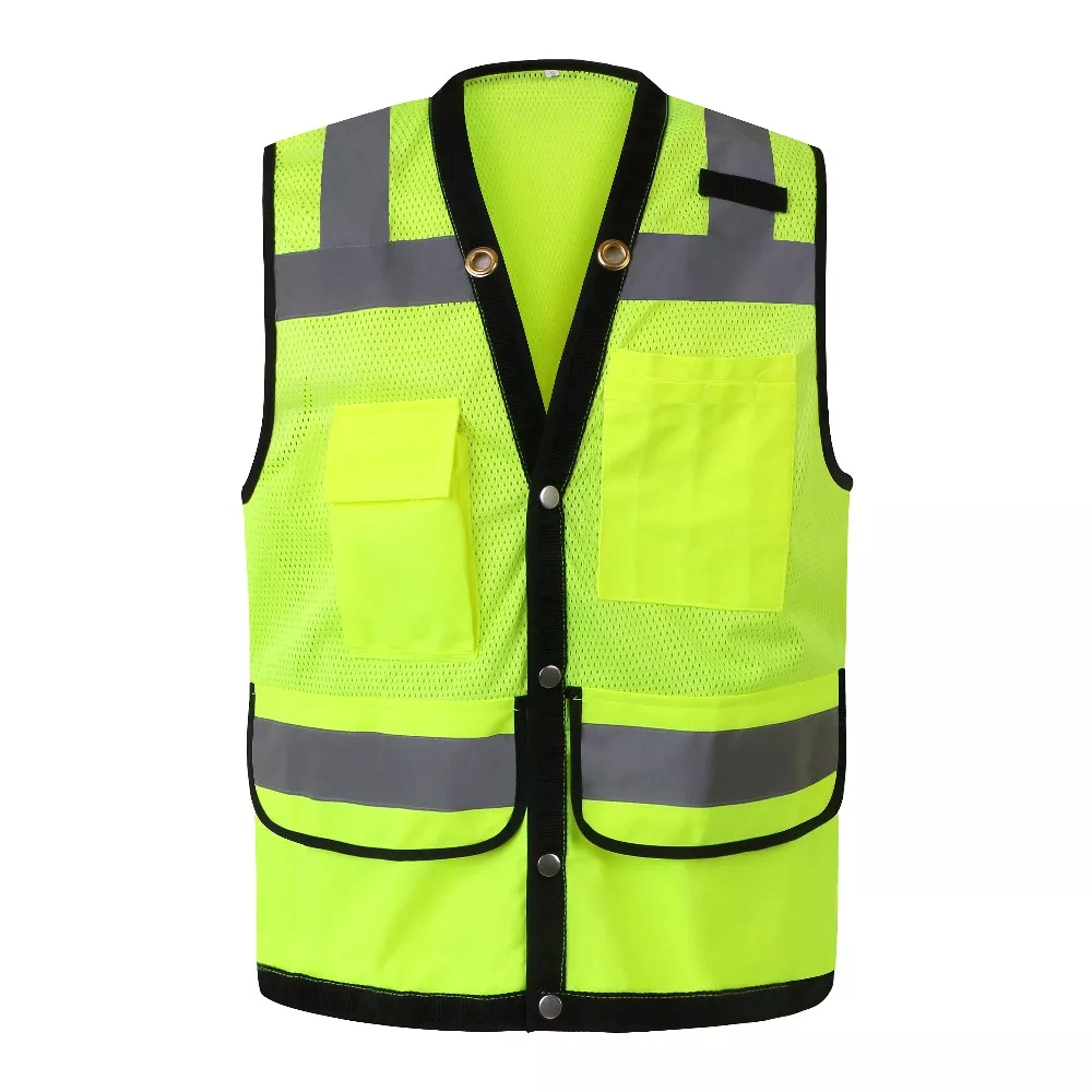 Fluorescent Construction Airport Safety Officer Work Safety Vest with Logo