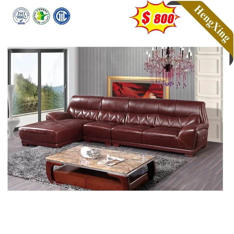 Nordic Leather Wooden Corner Sofa for Living Room Sofa