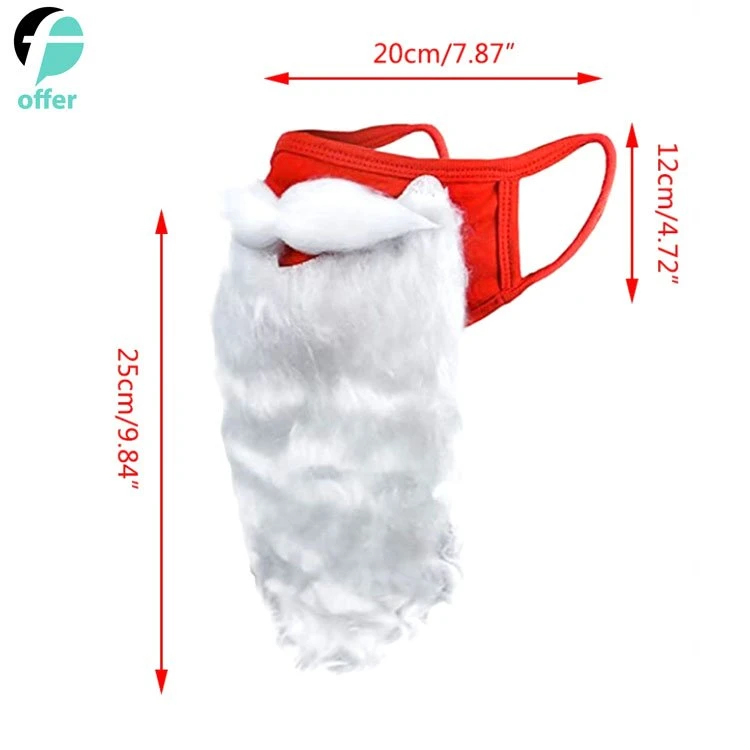 Face Mask & Hat Funny Bearded Holiday Santa Costume for Adults for Christmas