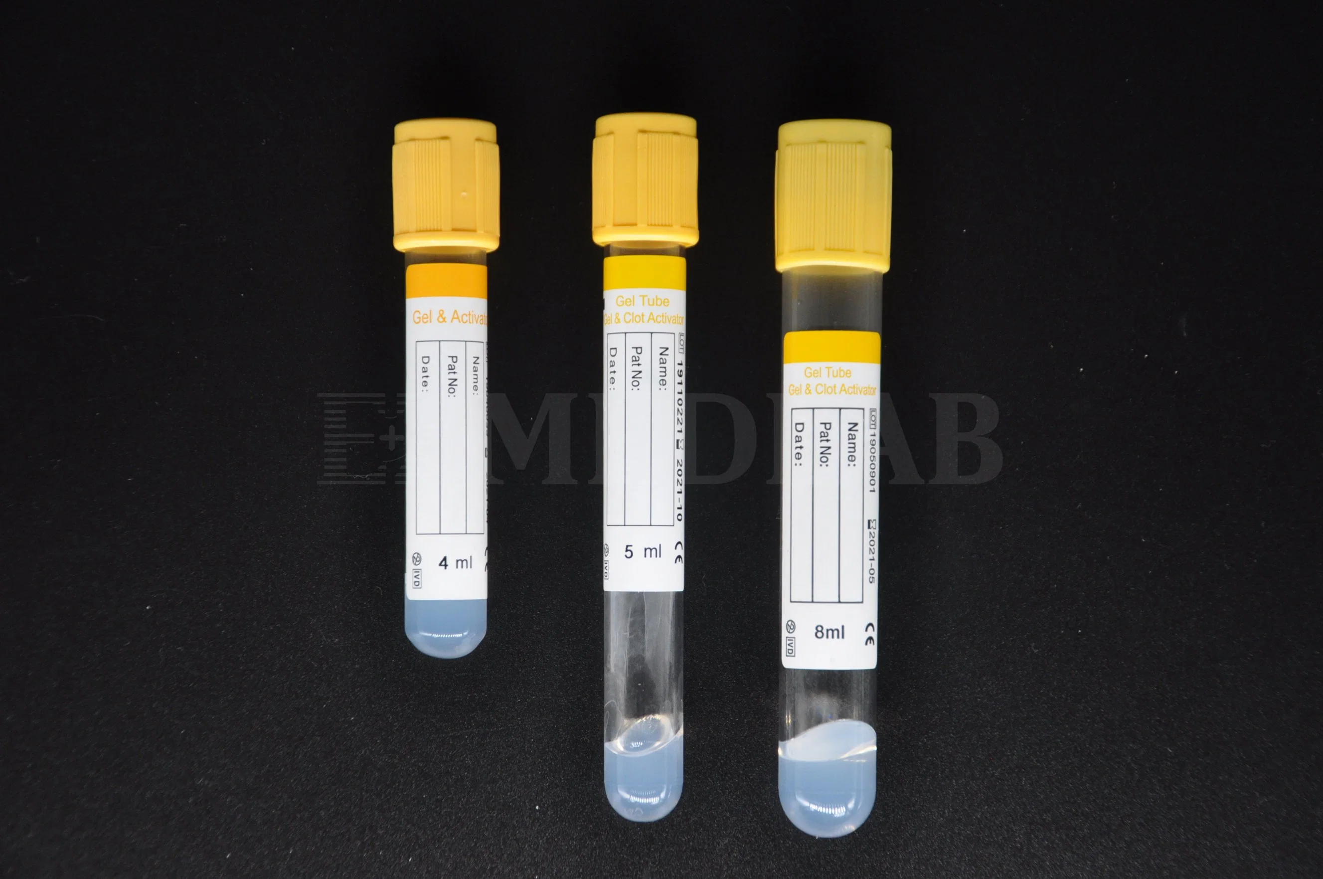 Yellow Blood Collection Tube with Gel and Activator 3ml