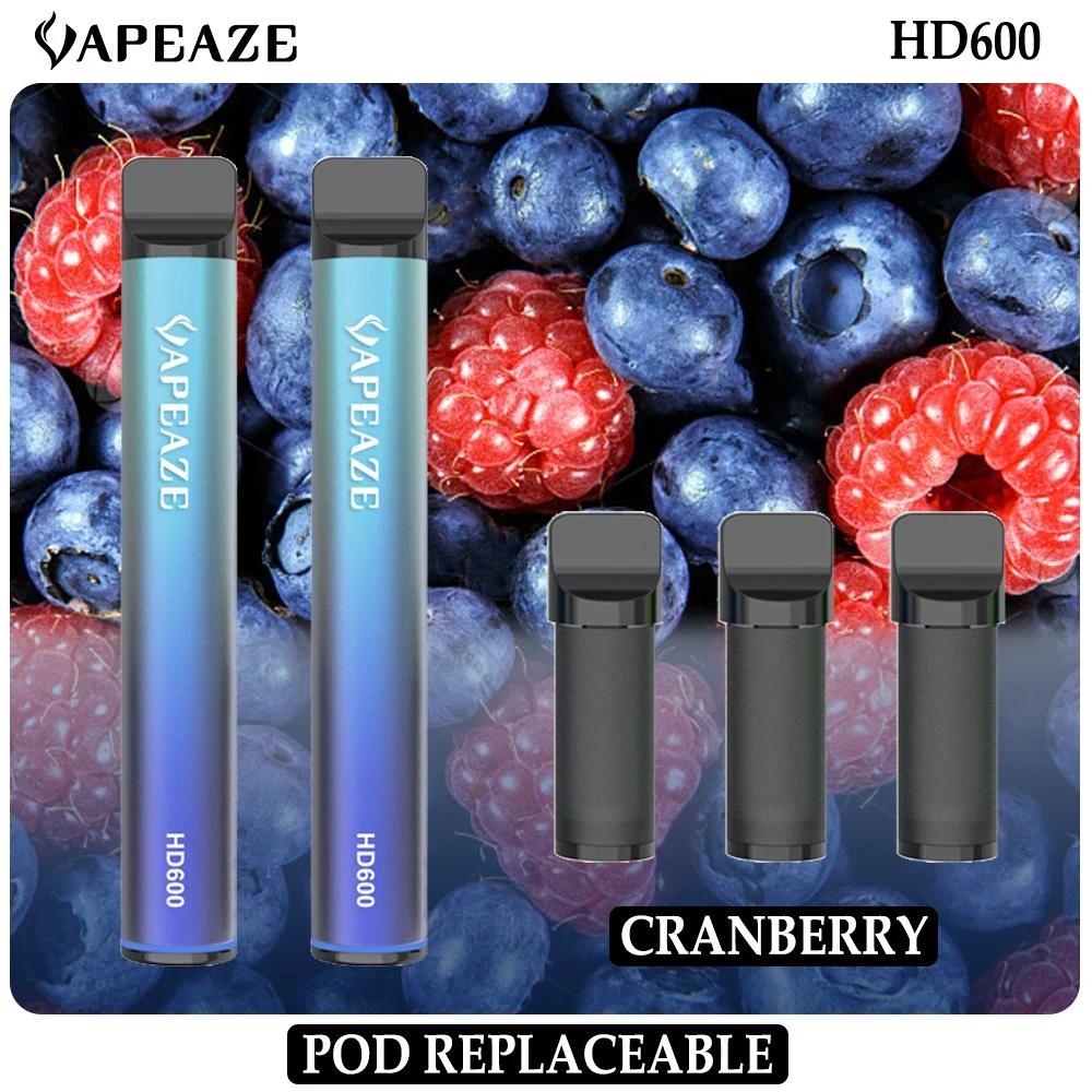 Replaceable Pods 2ml Vaporizer 600 Puff Pen Style High-Quality Disposable Electronic Cigarette