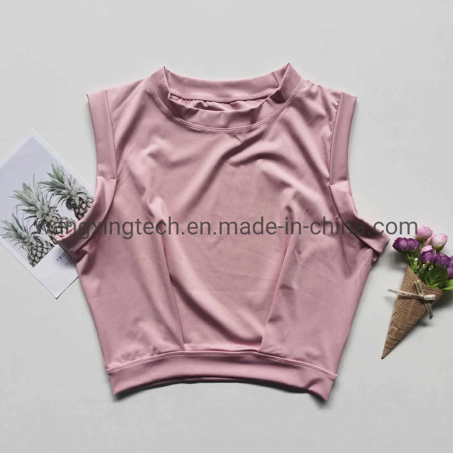 Fashion Crop Top Athletic Shirts for Women Cute Sleeveless Yoga Tops Running Gym Workout Shirts
