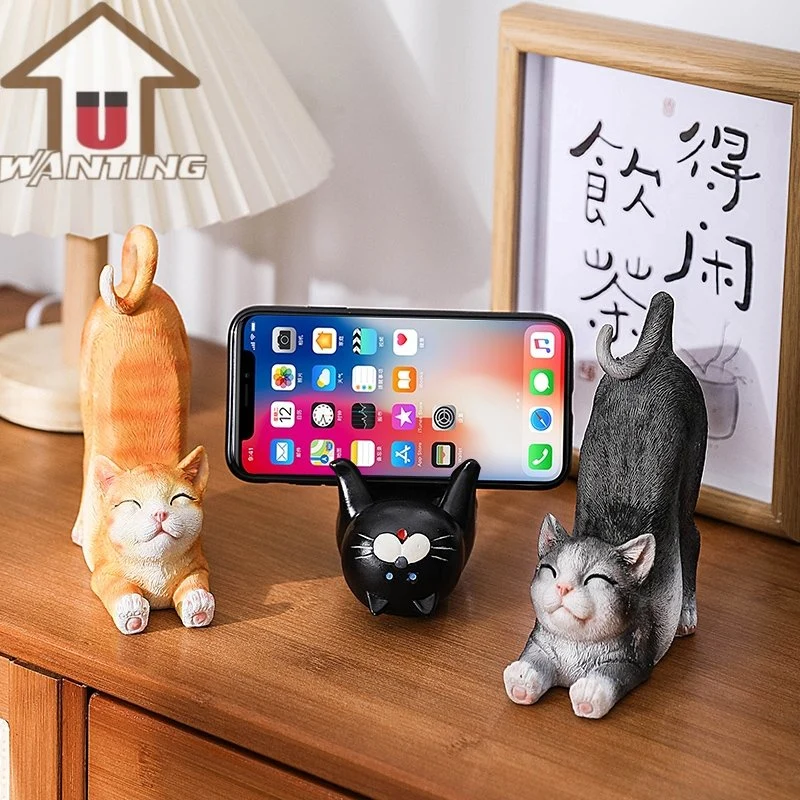 Christmas Gifts Animal Crafts Cat Phone Holders Children's Toys Home Decor