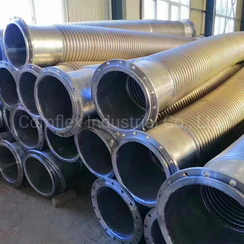 Corrugated Stainless Steel Flexible DN 1/4-12 Inch Corrugated Metal Hose with Assembly Flange