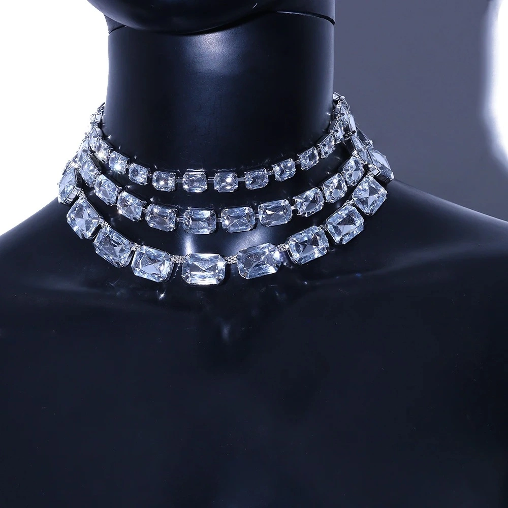 Hot Burst Multi-Layer Crystal Exaggerated Trend Full Diamond Necklace