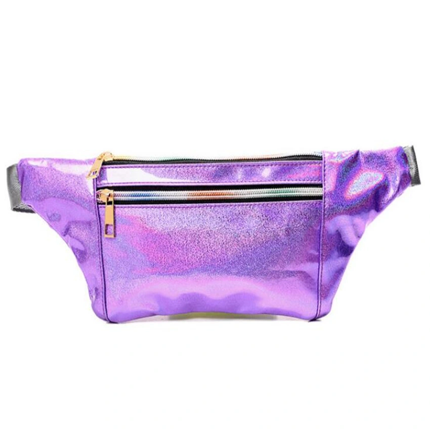 TPU Vinyl Bum Bag Glitter Waist Belt Bag Ladies Hologram Pouch Fanny Pack
