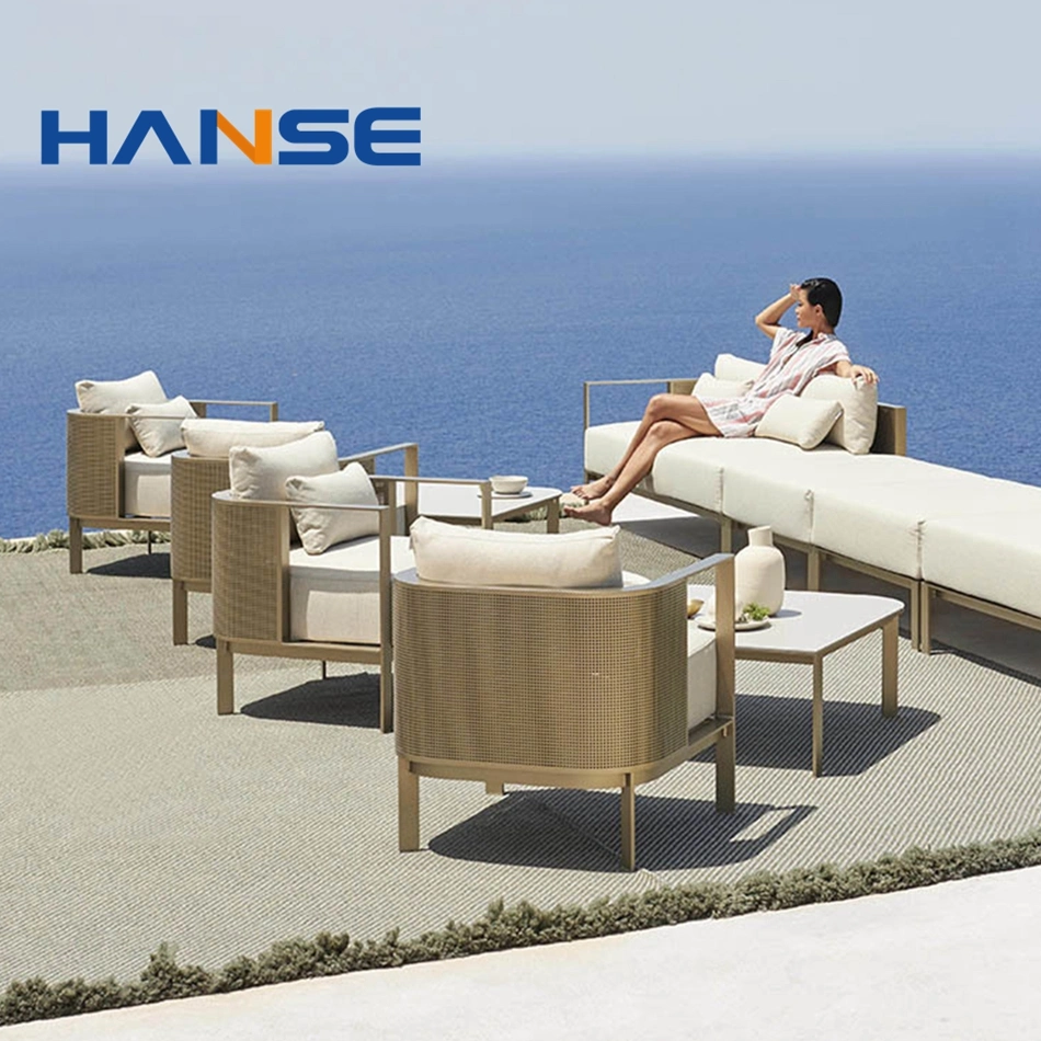 Nuevo cartón de embalaje estándar Hanse chaise lounge Juego de Patio cojines