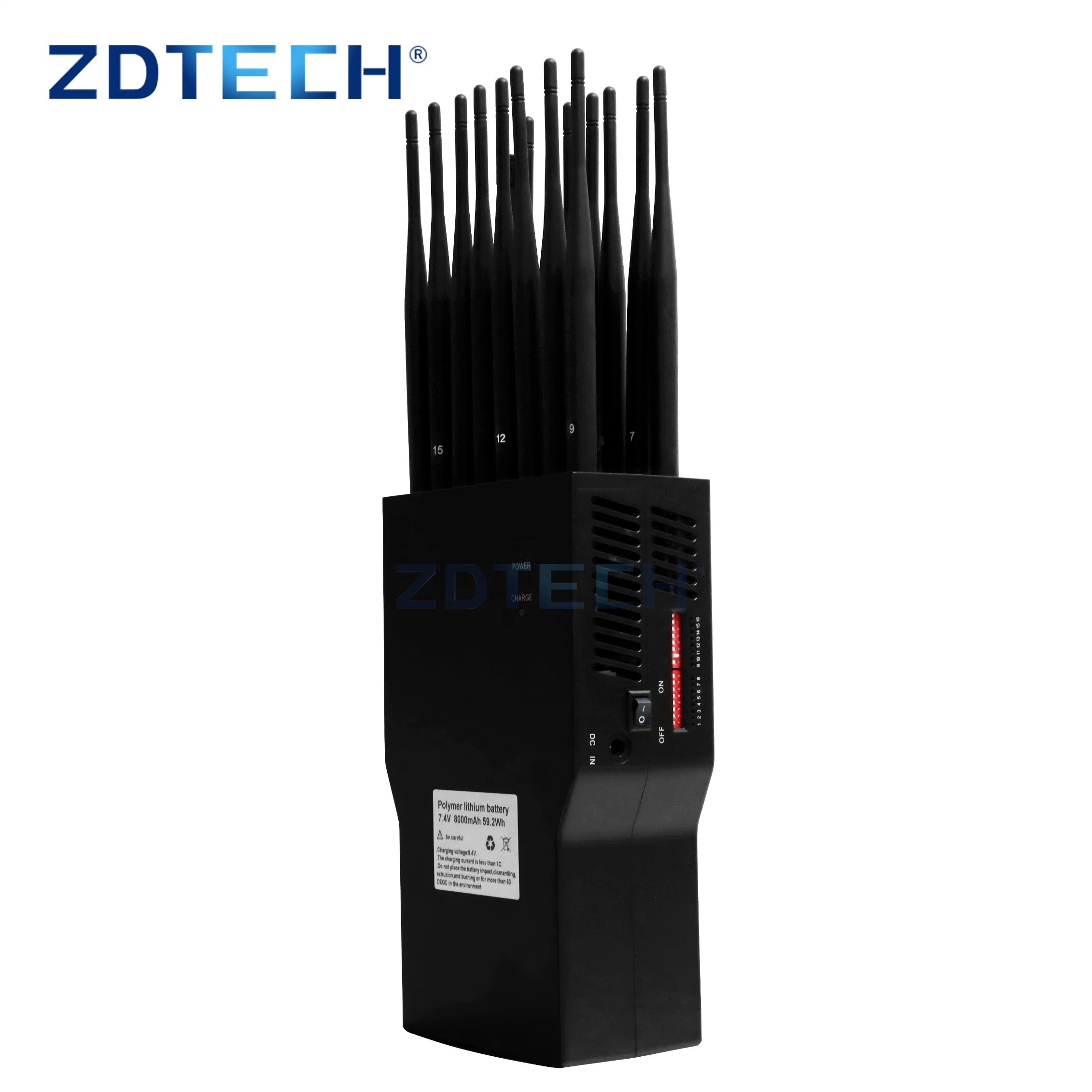 Portable Handheld 21 Channels 10m Signal Detector Mobile Phone 5g GPS WiFi Digital RF Jammer with 16000mAh